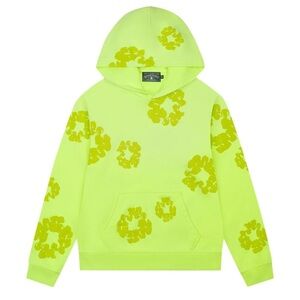 Denim Tears Cotton Wreath Hoodie Neon Green Size M Authentic